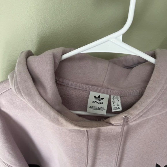 Adidas Bossy 90s Oversized Trefoil Cropped Hoodie Sweatshirt/Size Medium - Picture 9 of 16